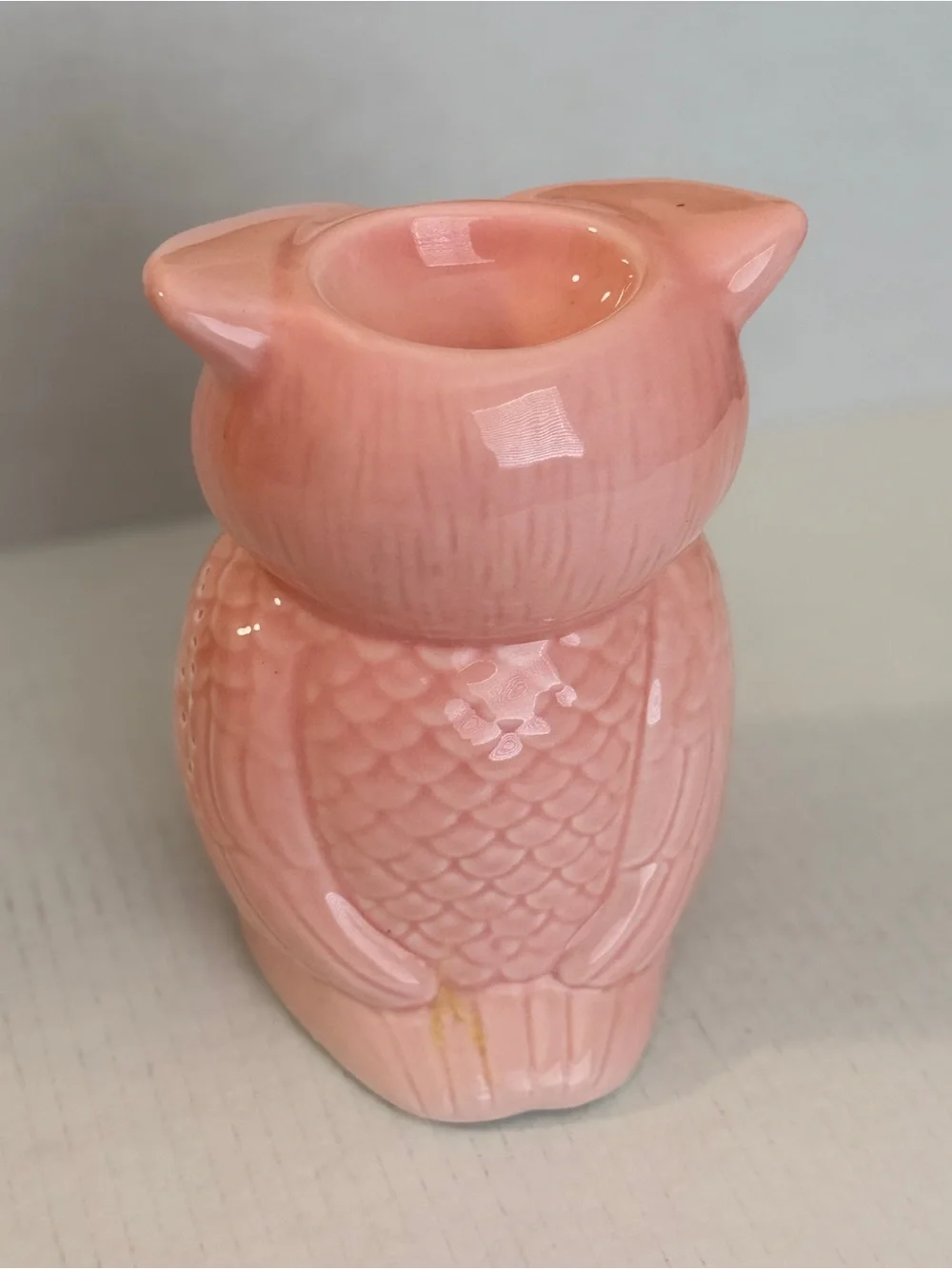 Pink Ceramic Owl Tea light Diffuser